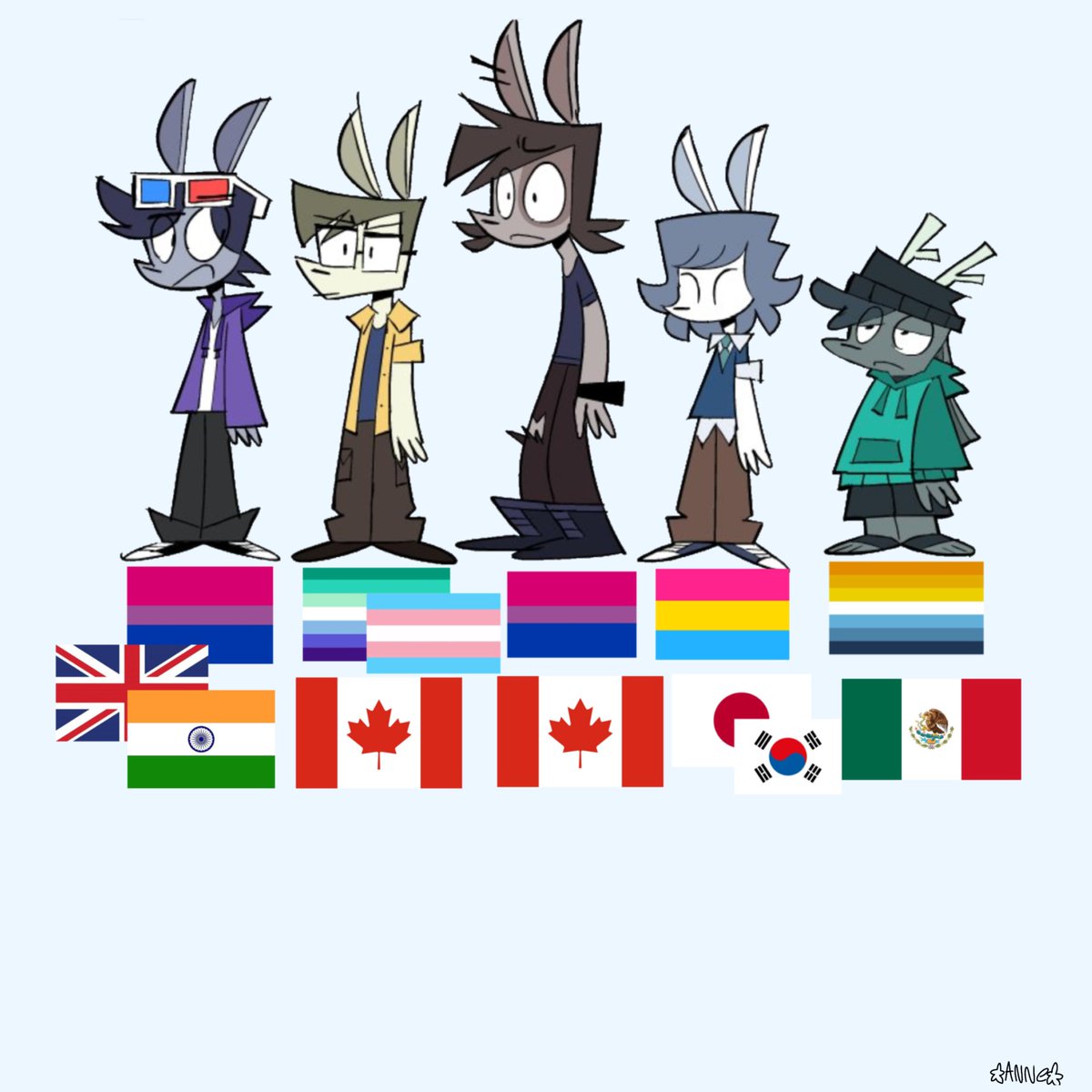 anneh6o's tweet photo. #jumpcut 
This is what I think where they're from, and what sexualities is
By the way, this is my opinion
#picture https://t.co/Mya623euqQ