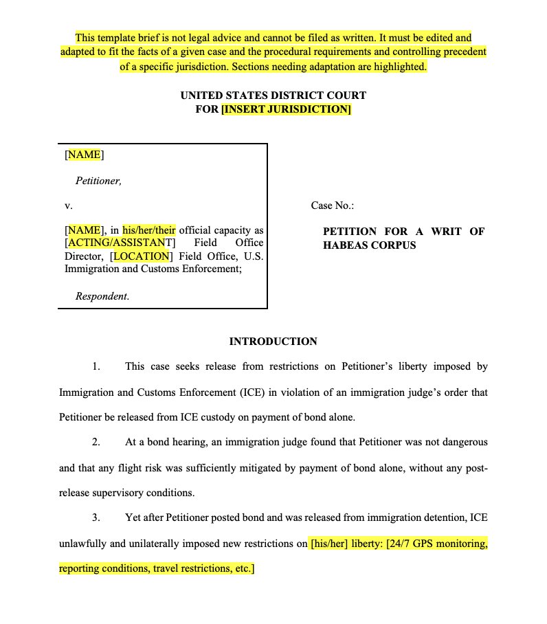 EnriquezKHRC's tweet photo. 2/ Our latest practice advisory outlines arguments that can be used in habeas corpus petitions to challenge supervisory conditions that were never ordered by a judge. + A template petition that can be adapted for use in courts around the country. 🔗: https://t.co/39rMDCXqdN https://t.co/lvKVQXOsp4