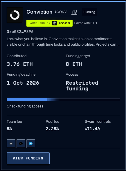 ConvictionLock's tweet photo. Almost 50% filled. 

Top 100 $BUN holders can participate in the sale.

This is our way to say 'thanks' to the @BundleCatAI and @Moshdottrade communities. 

https://t.co/DhOa9jg8ck https://t.co/xzhe4NHBDh