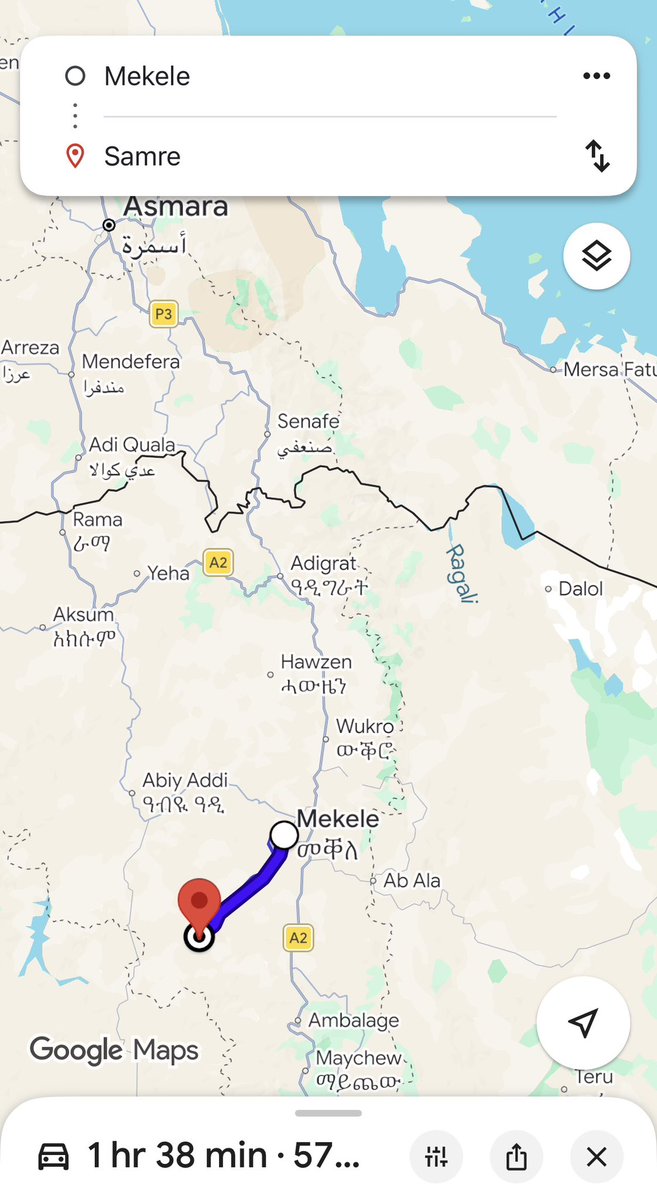 DanielsonKassa1's tweet photo. 🚨 Large contingent of Ethiopian National Defense Forces are in Samre, approximately 56 miles southwest of regional capital, Mekelle. They’re currently awaiting their next orders. https://t.co/4E8GPbGuTx