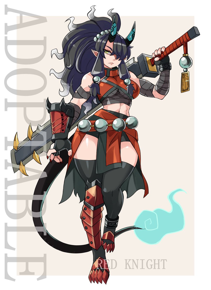 TheScarlKnight's tweet photo. New OC up for adoption! 
The link to place your bid is in the comments below! https://t.co/yxVFqqJix0