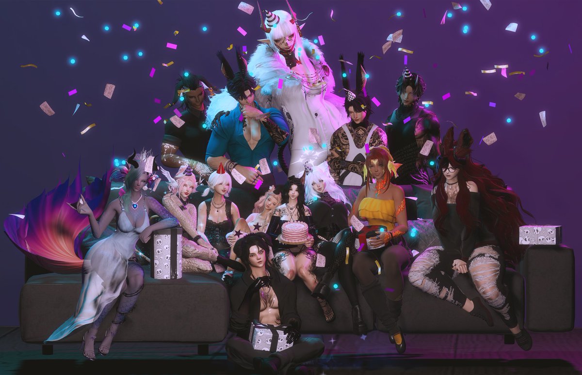 laeffxiv's tweet photo. My best friend surprised me with the most incredible gpose of all my friends together for my birthday and I truly cannot put into words how amazing and wonderful this birthday was for me. So lucky to have found genuine friends on XIV. Forever grateful. 💜🎂

📸: @indicaxiv https://t.co/2FjHSs4omB