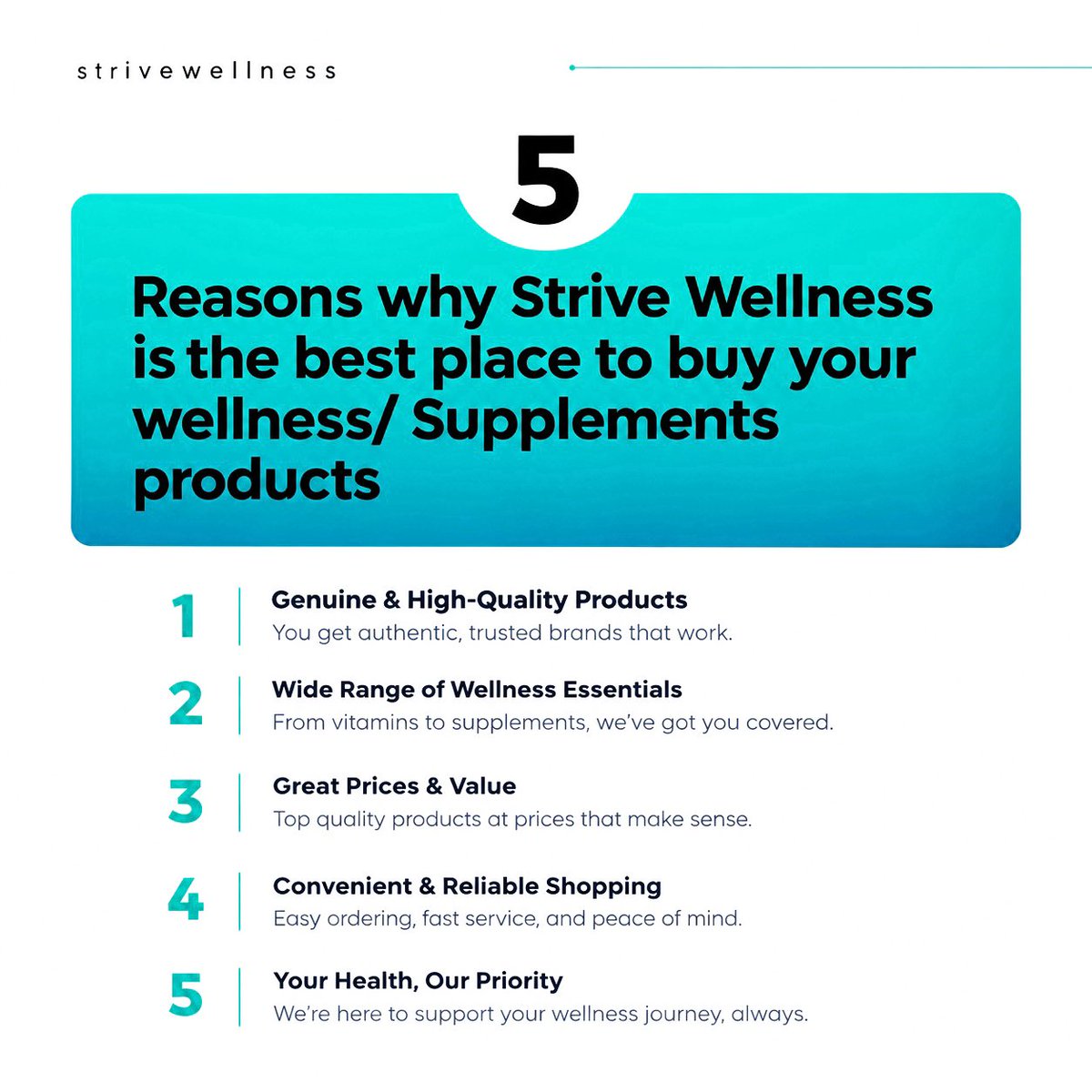 Strivewellness_'s tweet photo. Reasons why Strive Wellness is the best place to buy your Wellness/Supplements products https://t.co/j5c7lyxZEA