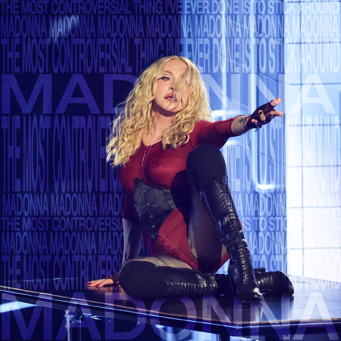 MadonnaUltimate's tweet photo. "The most controversial thing I've ever done is to strick around." - Madonna, Artist of the Year 2026 https://t.co/tHzBv6BIy1
