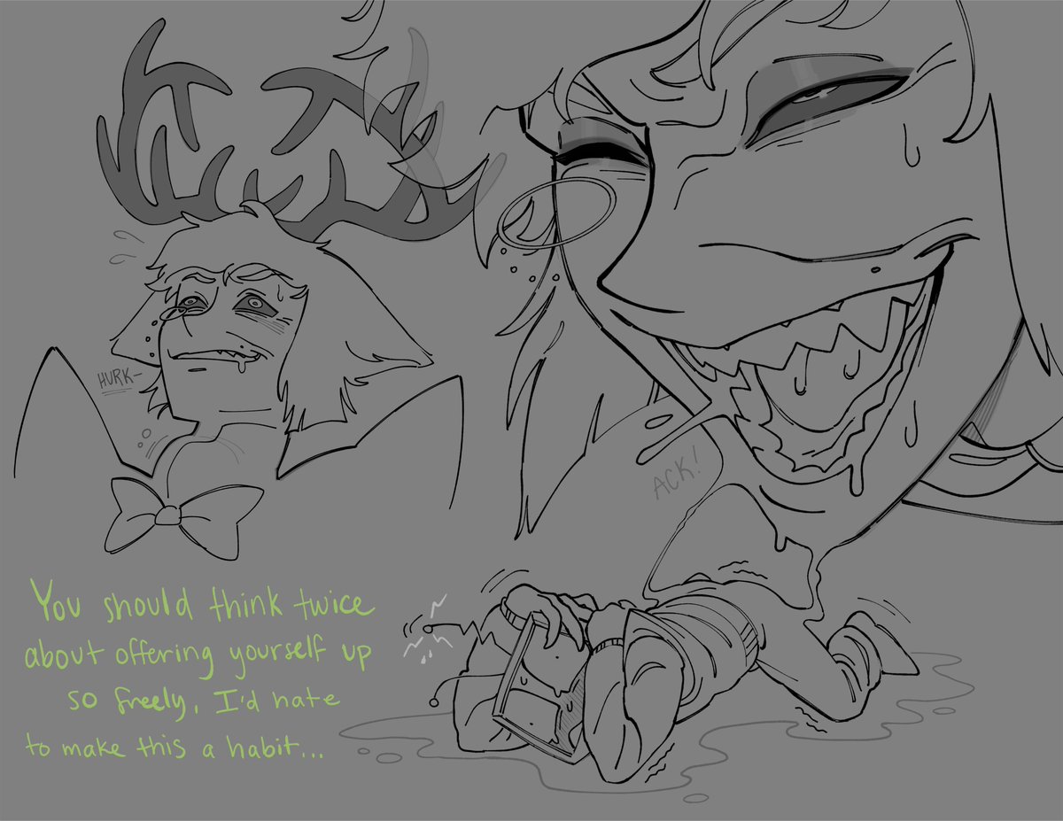 khakichuck's tweet photo. Part 2 blehhh 😗 TL;DR: Don't ask Vox how his antenna got all bent up. #hazbinhotel #radiostatic #sparksduo https://t.co/CikQLup9re