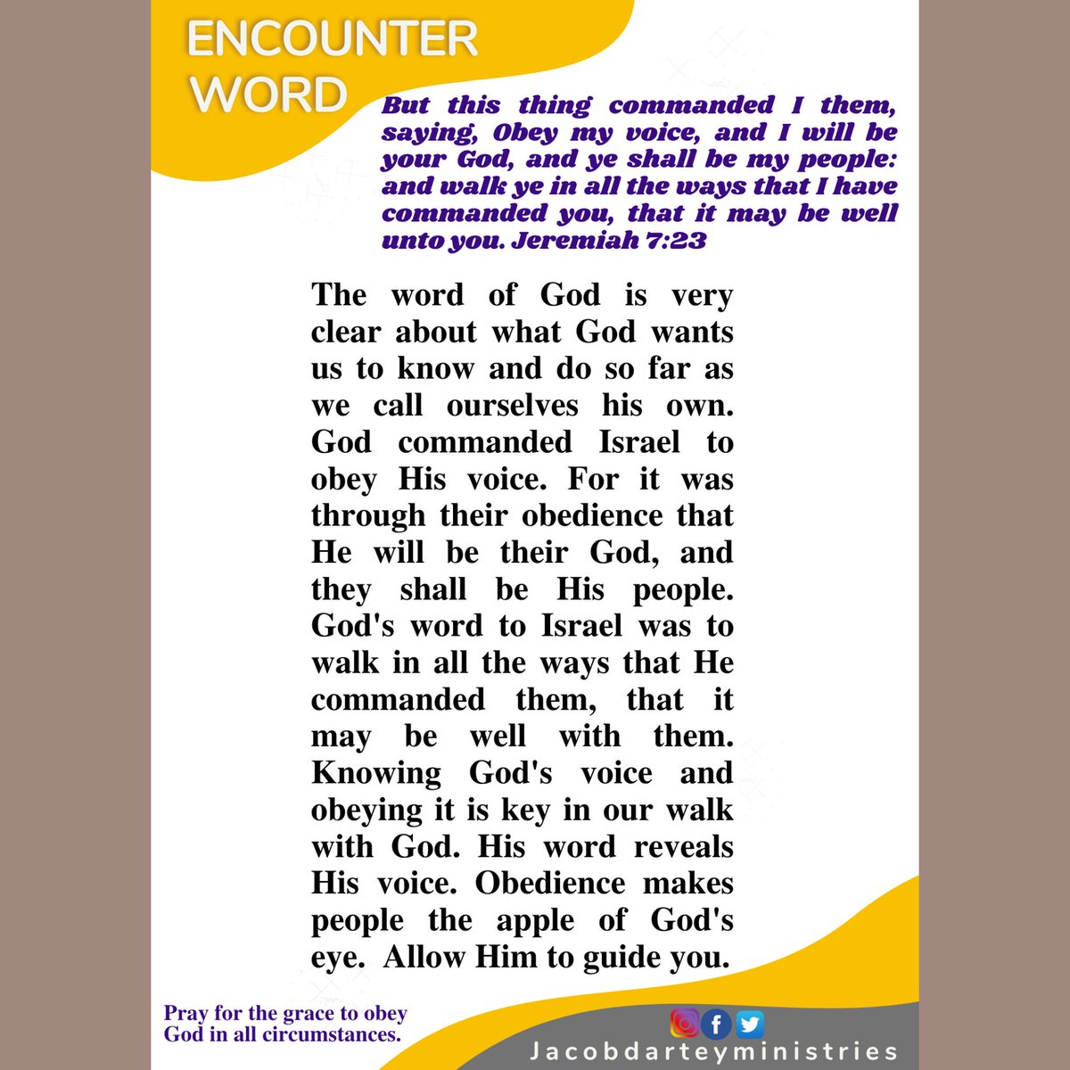 Jacob_dartey's tweet photo. Let's keep on obeying God's voice. Amen. https://t.co/FtChaCkZeB