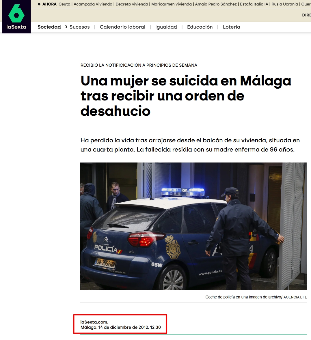 miguelrevelles's tweet photo. Noticias q recuerdan a Olga. Más suicidios x desahucio. 
👀 Vean fechas; hubo miles de suicidios con Rajoy. Hoy copamos medios. Exigimos el Decreto Maricarmen. Por @InquilinatoMad, solidaridad en Puerta del Sol, Olga y todxs las Maricármenes. 
La dignidad ha roto el silencio ✊🔑 https://t.co/QeRwLXIh9Z