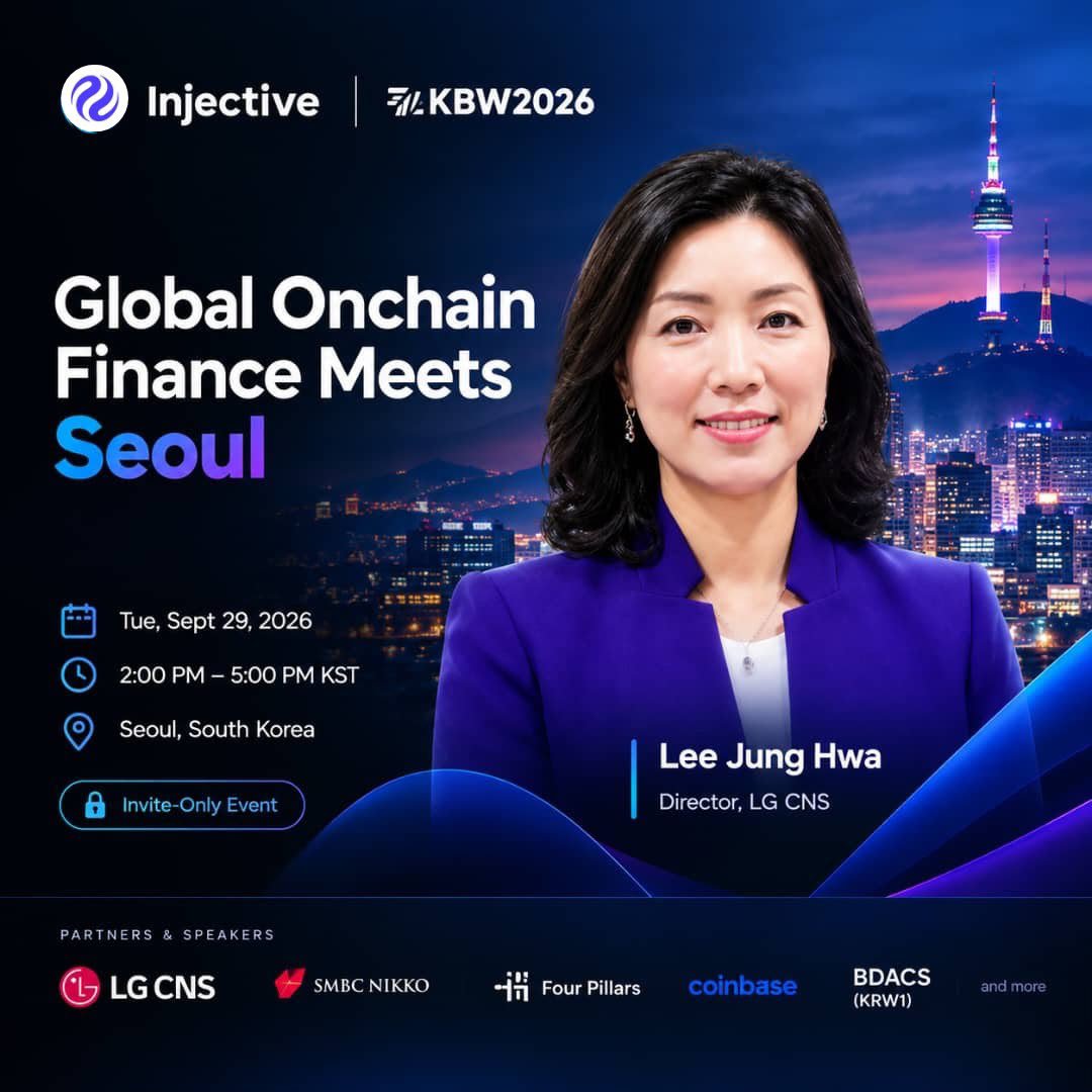 Favorat_'s tweet photo. On September 29, the @Injective Foundation is bringing LG CNS, SMBC Nikko Securities, Coinbase, BitGo, BDACS and other finance and Web3 players together in Seoul for KBW2026.

Hope you are ready , it's tomorrow 🧵 https://t.co/vynvj9VG7F