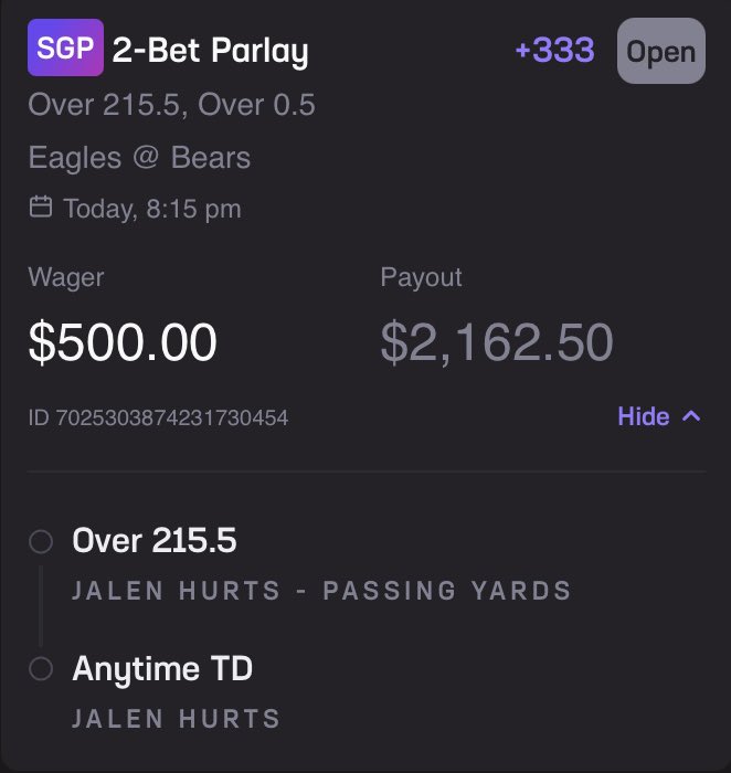 PapaGamblz's tweet photo. this is the only Monday Night Football parlay you need for tonight 🏈 

don’t miss out on the rest of my picks 👇 

https://t.co/wG9si5QZ35 https://t.co/thDmMq6u7j