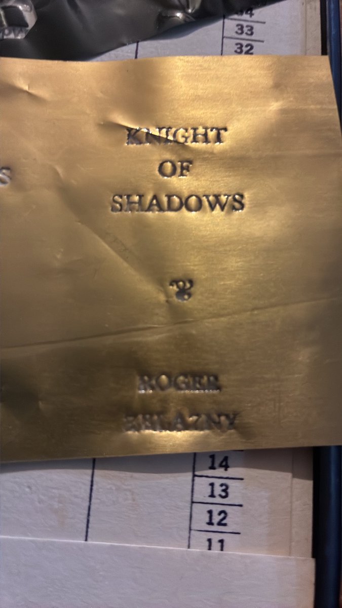 MiniverCheevy's tweet photo. Check out this cool Ultramarine Press stuff my son found. #rogerzelazny #knightofshadows #quietdays #UltramarinePress https://t.co/aRM7GcdBLK