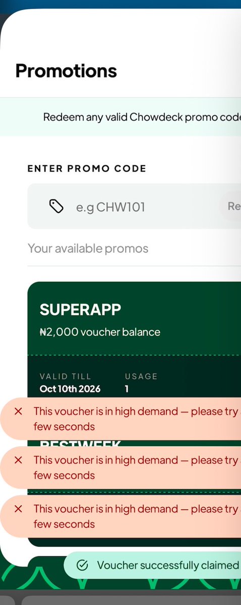 Heisprime_x's tweet photo. @chowdeck una well done oo https://t.co/dFOiiejJaW
