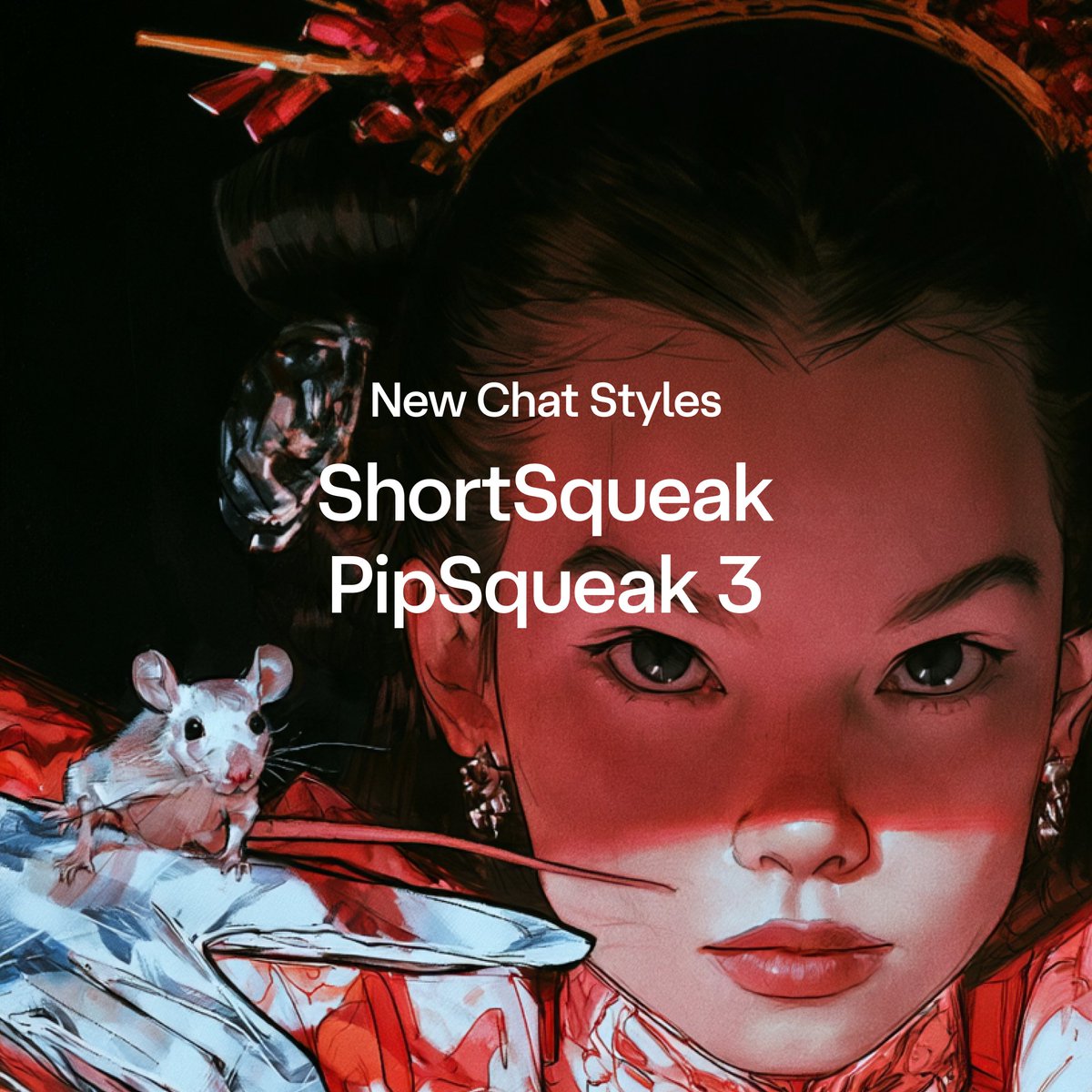 meet ShortSqueak and PipSqueak 3 🐁 two new free Chat Styles are rolling out today! ✨ ShortSqueak ➡️ short replies, quick banter, and casual roleplay with texting energy. PipSqueak 3 ➡️ smarter, more engaging roleplay with fewer formatting slip-ups. both work w