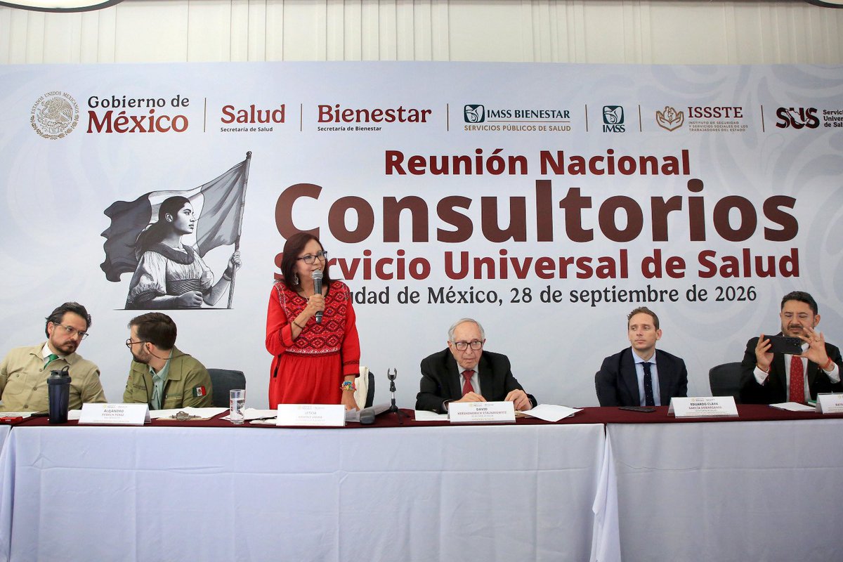 Letamaya's tweet photo. Sostuvimos un encuentro con autoridades del sector #salud y representantes de las secretarías de salud de 24 estados. Con el fin de coordinar e integrar los servicios de salud primaria que ofrecerán los más de 12 mil consultorios del Servicio Universal de Salud, que serán instalados a nivel nacional.

Como nos encargó la presidenta @Claudiashein, trabajamos en equipo para garantizar el derecho a una atención médica gratuita, cercana y digna. Más salud, es más #Bienestar para todas y todos.

#DavidKershenobich, #AlejandroSvarch @zoerobledo, @martibatres @EduardoClark @SSalud_mx, @Tu_IMSS, @ISSSTE_mx, @IMSS_Bienestar