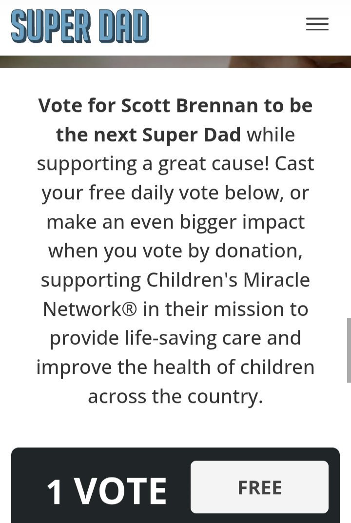 JMV195xyx's tweet photo. 🗳️VOTE4 SCOTTBRENNAN
VerbalShenanigans
#Podcast 😎
Top15 SUPERDAD
Contestant🔥
Winner 2APPEAR In ACEHARDWARE
#Television #Ad
PRIZE$25,000.00
TOP10Voting ENDS
Oct1st 7pmPdt
ChildrensMiracleNetwork
LOGIN #FACEBOOK
1FreeVote/Day
https://t.co/IF1b5QZB3o https://t.co/DRhZmEciDC