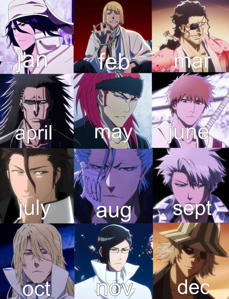 razhomonx's tweet photo. YOUR MONTH YOUR BLEACH GUY ! 
(saw a girls version so I thought I'd do a boys one) who did you get? https://t.co/1jeLTf2zGM