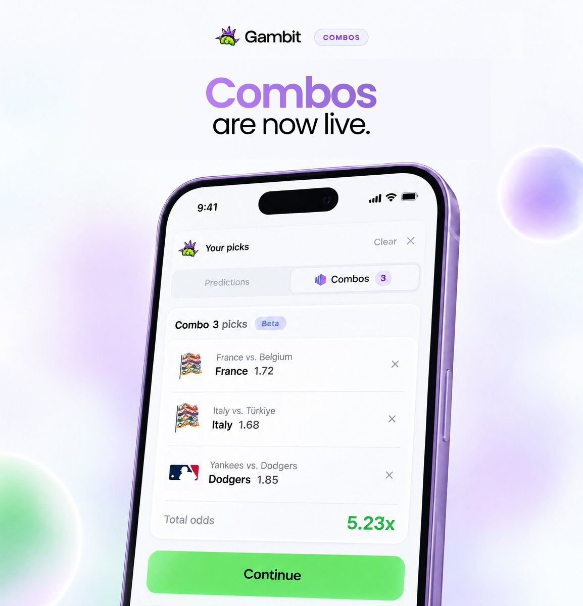 gambitmarkets's tweet photo. Combos are live on Gambit.

Build from your own picks, or use AI Insights, Stats and Smart Money to find opportunities worth stacking together.

Find the edge. Stack the edge. Then see if you were right. https://t.co/Ydu8LJeZlT