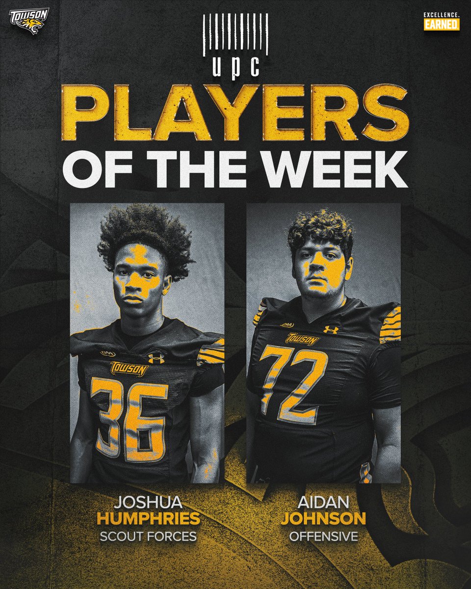 Towson_FB's tweet photo. Our Underground Pizza Players of the Week! 
#GohTigers | #ARETE https://t.co/nFjI5c1RXk