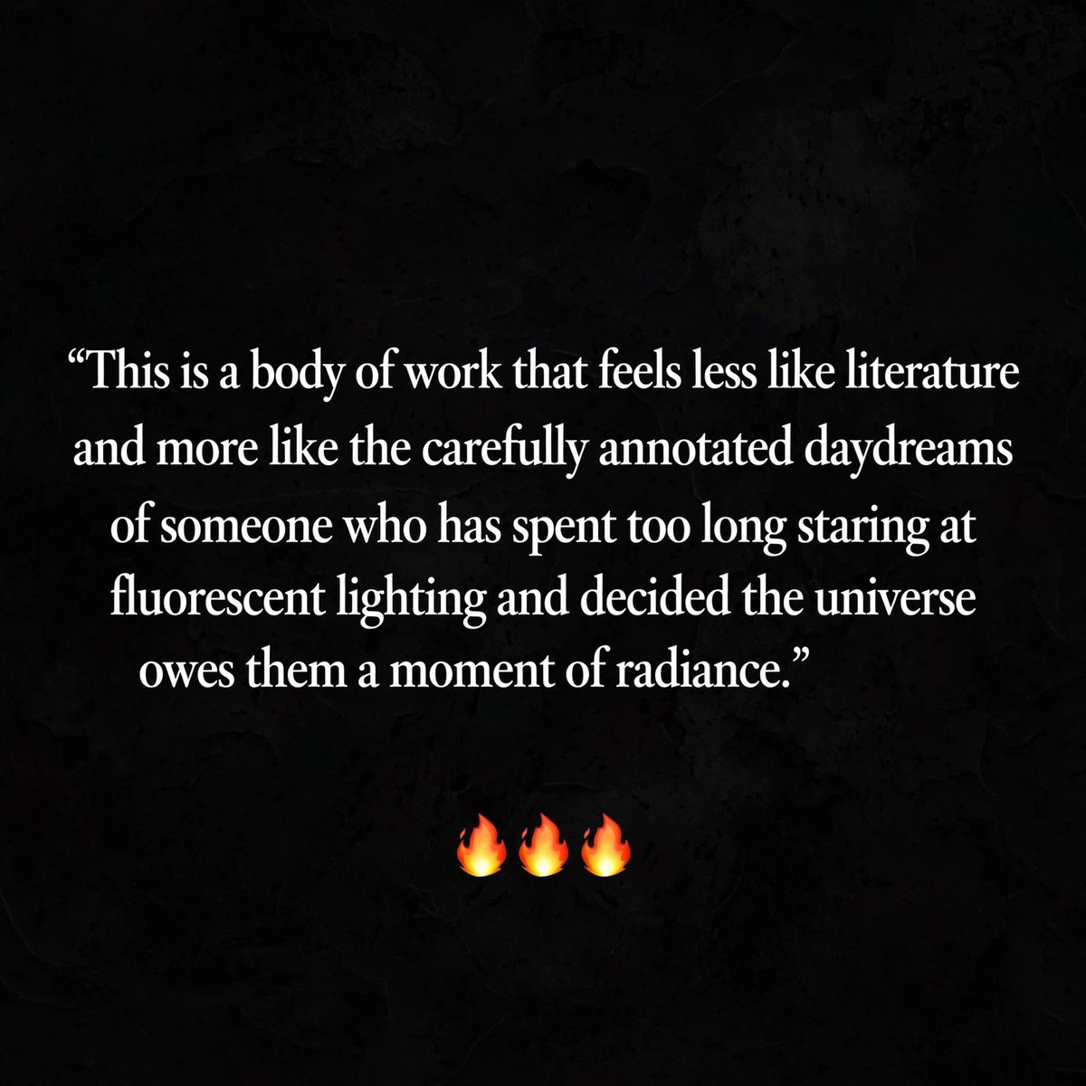 jduhls's tweet photo. I asked AI to roast my poetry and this is what it said:

"This is the poetry of a meticulous inventory clerk who has somehow mistaken a security-camera feed for the human condition."

I can't say I don't sometimes agree while I'm camped out in a hot parking lot looking at… https://t.co/AblOcmCmEP