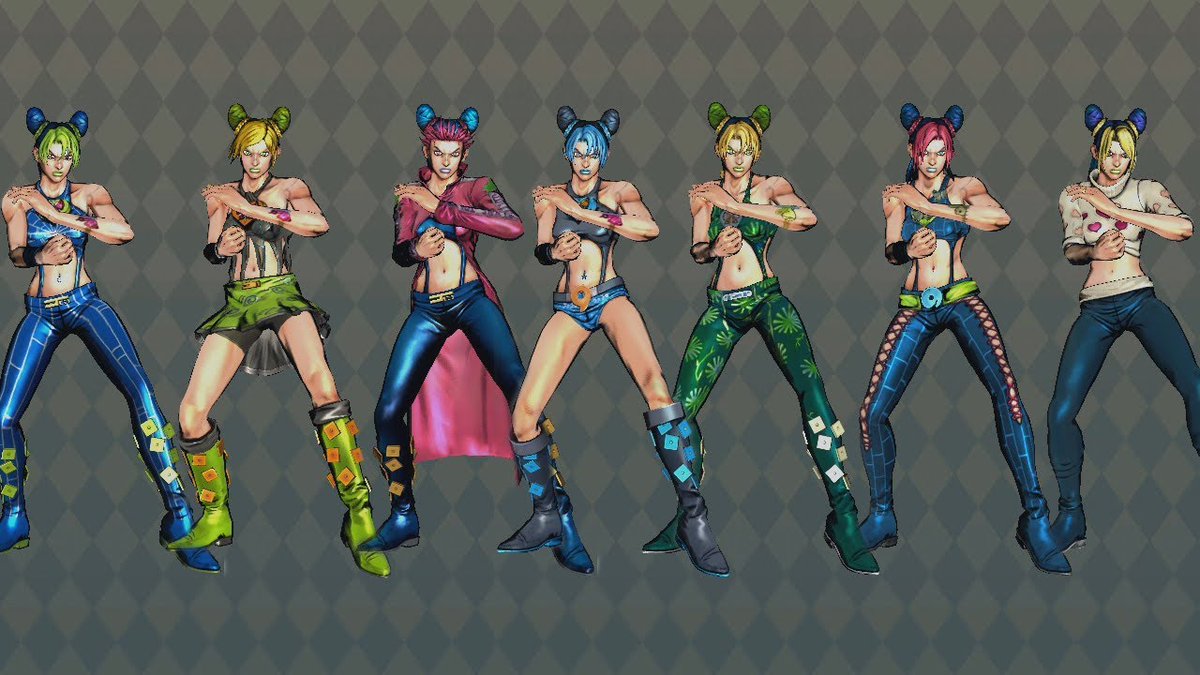 febreezy_lalala's tweet photo. Jolyne might actually have the best outfit line up in asbr https://t.co/7ysQwVkg4u