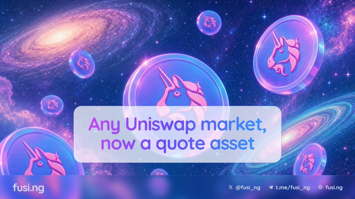 fusi_ng's tweet photo. Any token with a @Uniswap market can now be used as a quote asset on Fusing.

The platform supports quote assets across Uniswap V2, V3 and V4, automatically selecting the venue with the deepest liquidity and preferring V3 when liquidity is tied.

When someone buys, Fusing handles the entire route automatically by converting their ETH into the required quote asset before completing the token purchase.

We’ve also added support for taxed and fee-on-transfer quote assets, including swapback-style tokens like TRUMP. Their transfer fees are measured correctly, creators can choose to enable them, and they are fully supported across buying, selling and fee collection.

This opens Fusing launches to a much broader range of existing Ethereum markets.