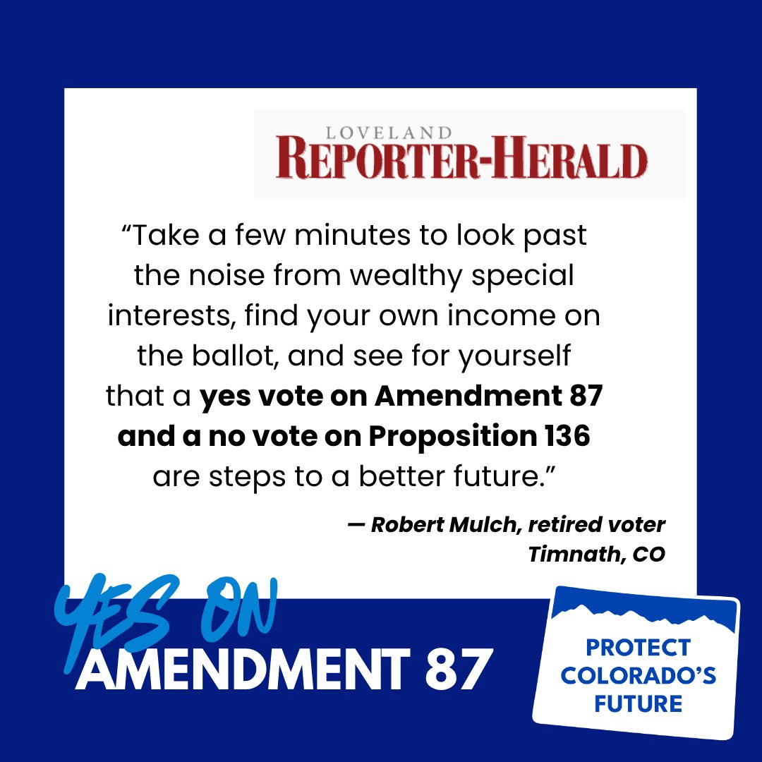 protectcofuture's tweet photo. Check out what a Colorado voter had to say about Amendment 87... vote YES!

Like we said, don't take our word for it! Find yourself on the table and see what you might save.

#YesOn87 #incometaxfairnessact https://t.co/79SFdFEKcx