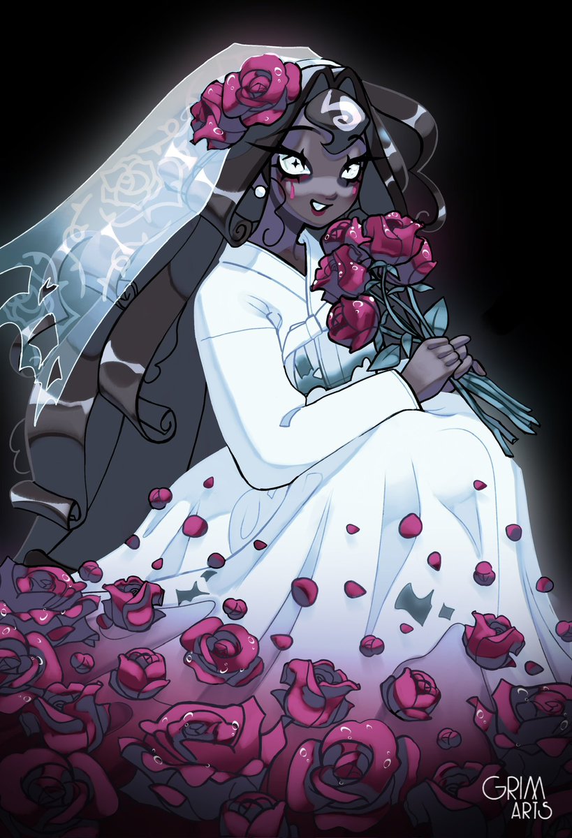GrimArtsWH's tweet photo. Black Forest Cookie as a cheonyeo-gwisin or Korean unmarried ghost 🖤🥀
#HappyCookieween26 https://t.co/3xAPeydM8L