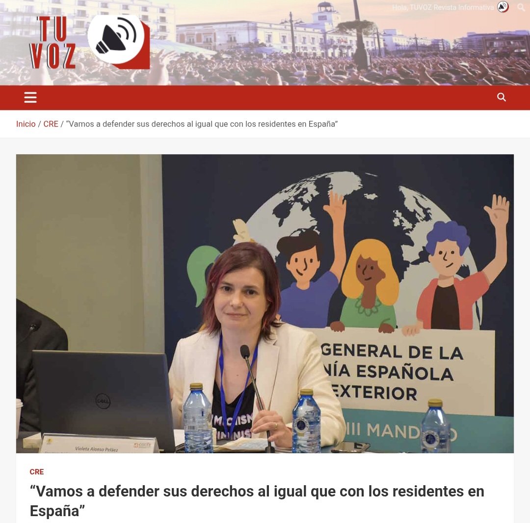 DiasporaEspa's tweet photo. “Vamos a defender sus derechos al igual que con los residentes en España”
28 de septiembre de 2026  TUVOZ Revista Informativa
Por Walter C. Medina.

ENTREVISTA A VIOLETA ALONSO, desdé Alemania, la Presidenta del Consejo General de la Ciudadanía de Españoles en el Exterior y Presidenta del CRE de Frankfurt, se refirió a las últimas medidas que afectan a los españoles que residen en el exterior. “Desde el Consejo General vamos a estar ahí para defender sus derechos desde el ámbito que nos compete”

Así mismo, la titular del Consejo General de la Ciudadanía sostuvo que “Nosotros consideramos que se han visto sujetos a unas medidas cautelares, cuando no han sido objeto del proceso ni han podido defenderle, y dentro de las vías que el Consejo pueda tener, pues defenderemos que puedan tener ese derecho de sufragio, y que puedan estar tranquillos en el ejercicio de la nacionalidad"
#LeyDeMemoriaDemocratica
#LeyDeNacionalidad #LeyDeNietos

https://t.co/kBtZa2X6Gz