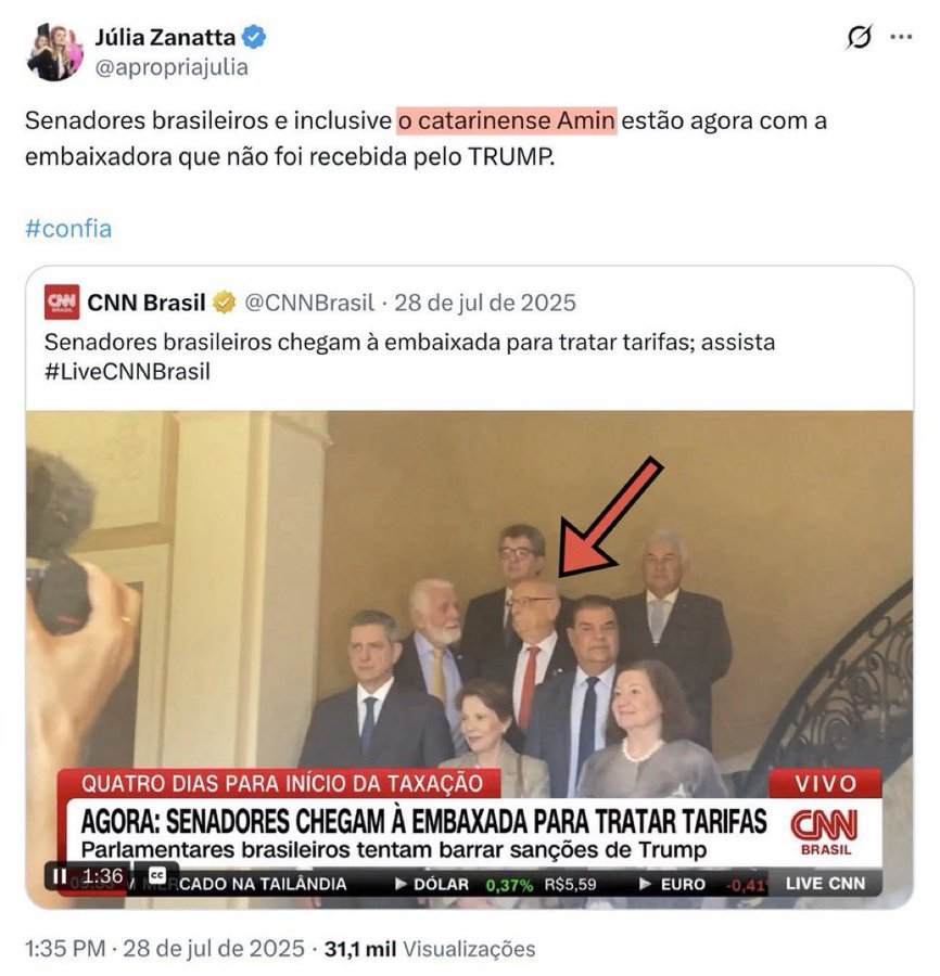 soubolsonarobr's tweet photo. o meu candidato não foi defender o Lula e Xandão nos EUA
Meus senadores em Santa Catarina é Carlos Bolsonaro e Carol de Toni https://t.co/owilJolTlH