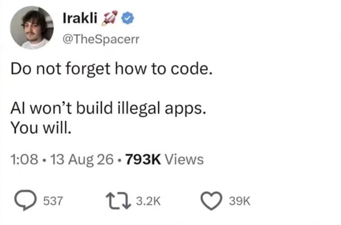 PR0GRAMMERHUM0R's tweet photo. Ethics as a service, until you're the fallback API. https://t.co/kz7jnDGYf8