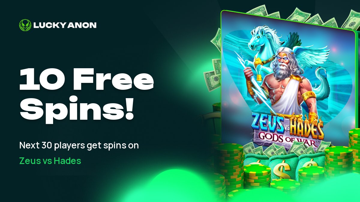 Luckyanoncom's tweet photo. 🔥10 Free Spins🔥

🎁 Next 30 Players get 10 Free Spins on Zeus vs Hades🎁

To redeem share the code with support on live chat.

*must have wagered $1,200 in past 7 days https://t.co/6LKMNAdwgc