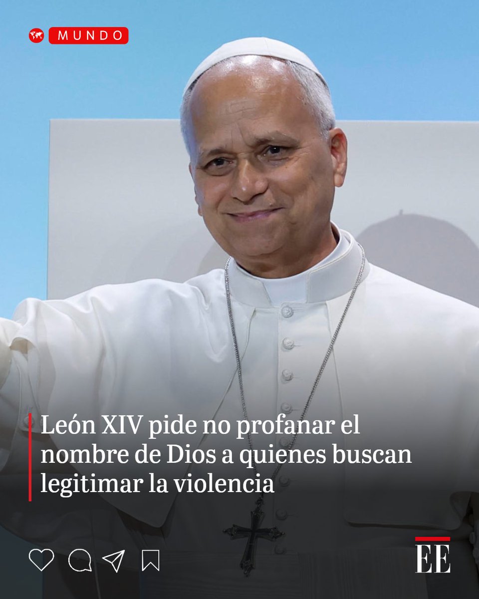 elespectador's tweet photo. León XIV cerró su viaje a Francia con un llamado a la paz y un dardo contra Trump y quienes "profanan" el nombre de Dios: basta de mentira y engaño. 👉 https://t.co/yoV1sLn2L3 https://t.co/RhNvFAG3TY