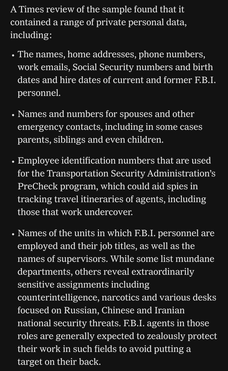 AricToler's tweet photo. A sample of the data in the recent ShinyHunters hack of FBI personnel data...
https://t.co/tvxykVjE9T https://t.co/BXqXVzvqWq