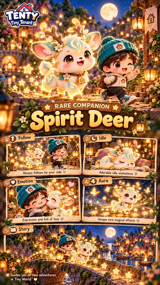 TinyTenantTenty's tweet photo. Check out Tenty's video! #TikTok https://t.co/GEdFPl5YpF

Come get your Spirit Deer as a rare companion today!

#Tenty #Solana https://t.co/DPXNH0MhL4