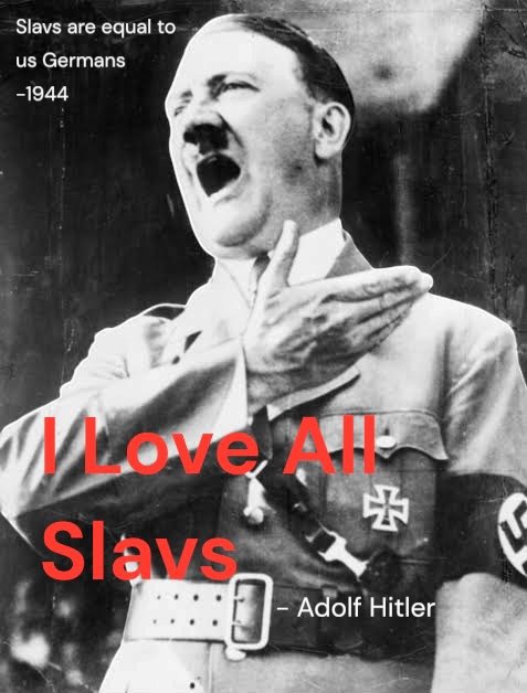 KinneyChris's tweet photo. @useria16bexled @Parlohater3 I have proof that Slavs are white from uncle H himself https://t.co/eaqdQIRziC