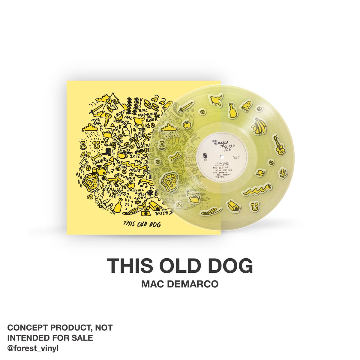 forest_vinyl's tweet photo. Mac DeMarco - This Old Dog 💛🧑‍🧑‍🧒‍🧒
Pressed on object-filled translucent yellow vinyl
@macdemarco 
#macdemarco #thisolddog #vinyl #filledvinyl #vinylconcept https://t.co/QVjryxRAk9