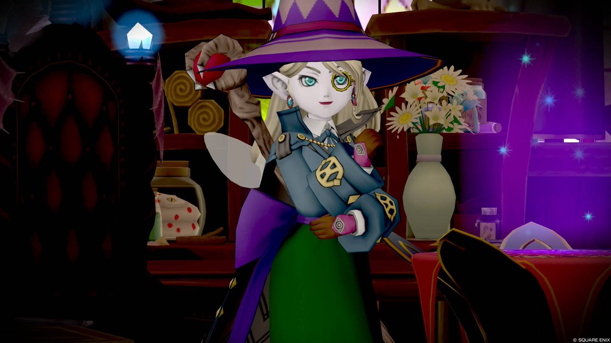 fuko_dq10's tweet photo. 【博識魔女のローブ】

＿＿＿＿＿＿＿＿＿＿＿＿

📖🪄
魔法は知恵と探究心。

＿＿＿＿＿＿＿＿＿＿＿＿

🐈‍⬛好奇心旺盛なキミと一緒に。

#魔法使いと秘密の夜会
▼10.31(Sat) 22:00
　the beginning of the party 🌙

#fuu_clothes
#DQ10 https://t.co/2TFlNW1BqN
