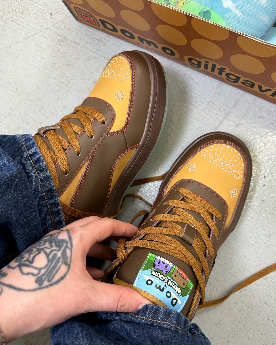 gilfgavin's tweet photo. THE FIRST OFFICIAL DOMO SHOE. IN COLLABORATION WITH ME!!!! https://t.co/OoXwtQAxAn