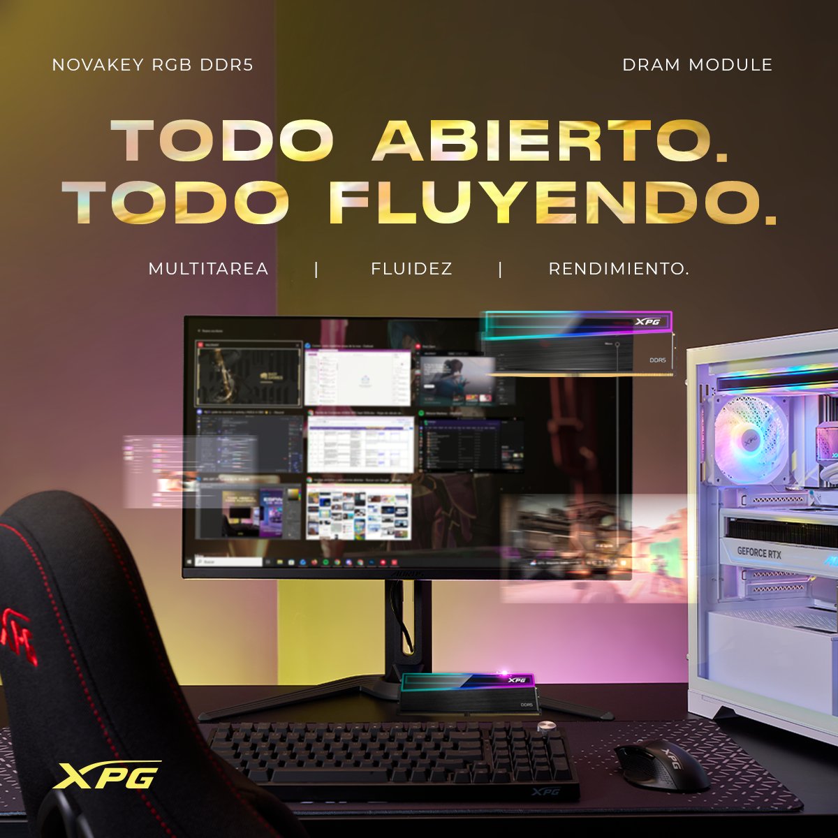 XpgMexico's tweet photo. Discord, navegador y juego abiertos al mismo tiempo, y todo se pone lento. Que sad que uno termina normalizando eso. 😩

NOVAKEY corre hasta 6,400 MT/s para que la multitarea no te afecte al juego... o al revés 🎮

Nuestras RAM si se saben esa de chambear. ✍️

#XPG https://t.co/sOSe5ZBi8F
