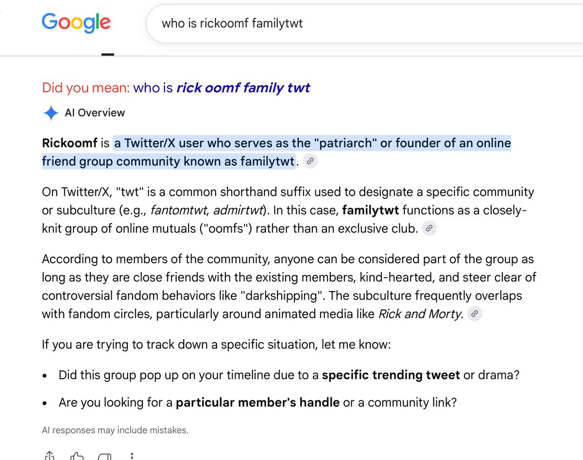 rickoomf's tweet photo. IM? ON THE GOOGLE AI??? https://t.co/pMn6j39XZH