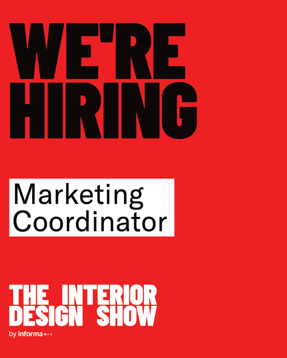 IDSToronto's tweet photo. Are you passionate about design, architecture, and interiors?
 
The team behind the Interior Design Show is looking for our next Marketing Coordinator.
 
Apply Here: https://t.co/agS5ml5UQj https://t.co/3TUYKcZzOn
