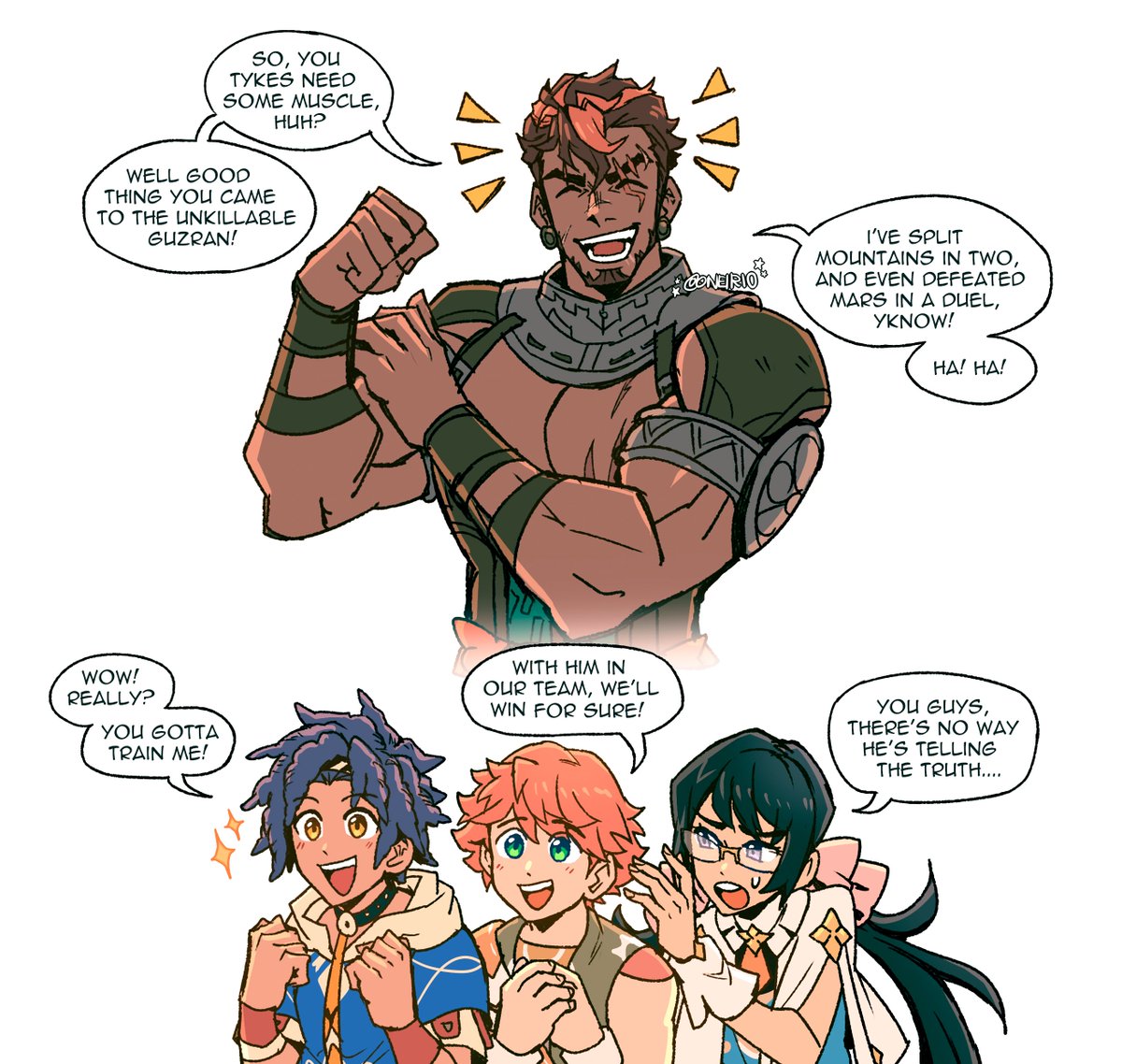 Oneirio's tweet photo. [FEFW] 
Guzran talks big... but it's probably because he knows he IS That Guy™️ https://t.co/VJdA2jEPlM