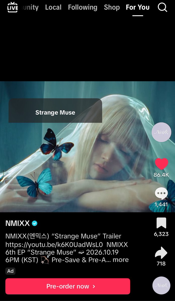 nmixxpics_'s tweet photo. multiple advertisements have started being pushed on TikTok for NMIXX’s upcoming EP “Strange Muse”. https://t.co/NFMCcOjvvw