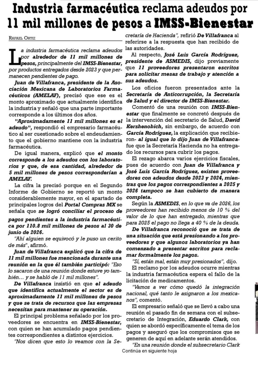 ClaudiAnaya's tweet photo. Vi una nota que menciona que el gobierno debe a industria farmacéutica 💲11MMDP, esa cifra debe ser la deuda solo de algún sector del gobierno

Porque según el propio 2° informe de gobierno en la página 31

A la industria farmacéutica se le deben 💲110MMDP

Y dicen que es logro🤦🏼‍♀️ https://t.co/kzSKADHkvO