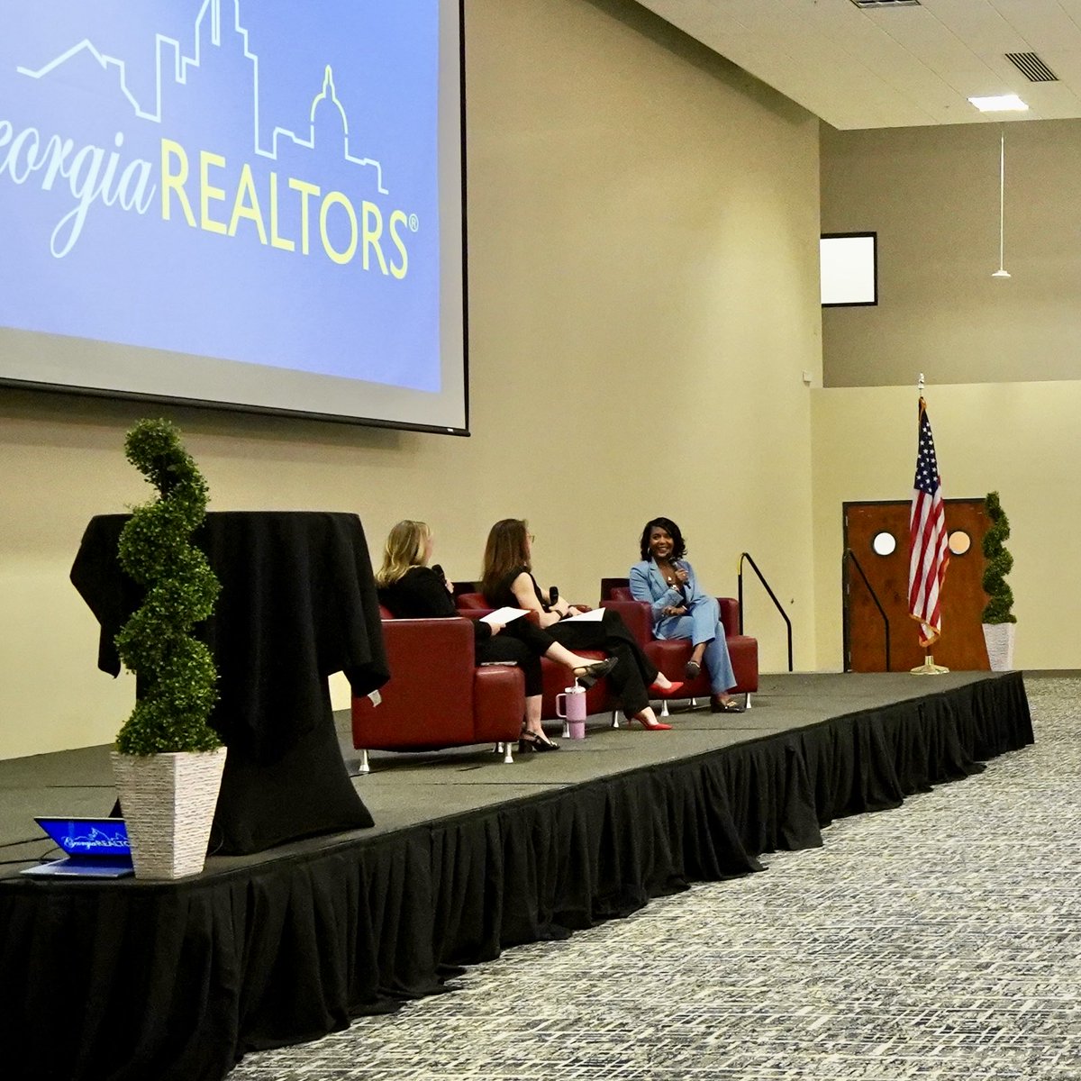 KeishaForGA's tweet photo. From rising property taxes to housing costs, Georgia realtors see the challenges families face every day. Keisha met with the Georgia Association of Realtors in Macon to highlight her record of building or preserving  over 7,000 affordable housing units as mayor, along with her vision to ensure more people can afford to call Georgia home.