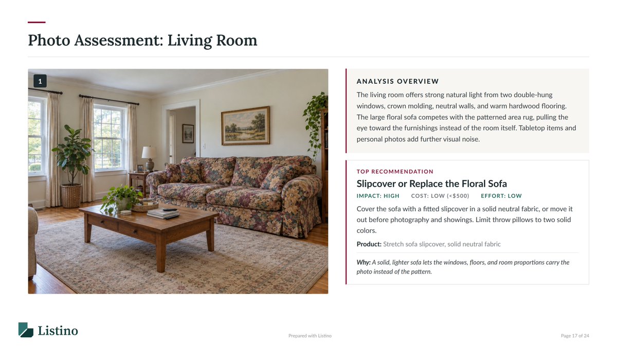 sugasamd's tweet photo. My pitch to real estate agents was "hours of listing prep, done in minutes." Got a lot polite smiles.

Then I asked how they tell a seller their couch is ugly, and suddenly everyone had a story.

15 years in marketing and I still had to relearn that "save time" isn't the pitch. Fewer carefully worded texts is.

So we built @ListinoAI to say it for them. Politely.