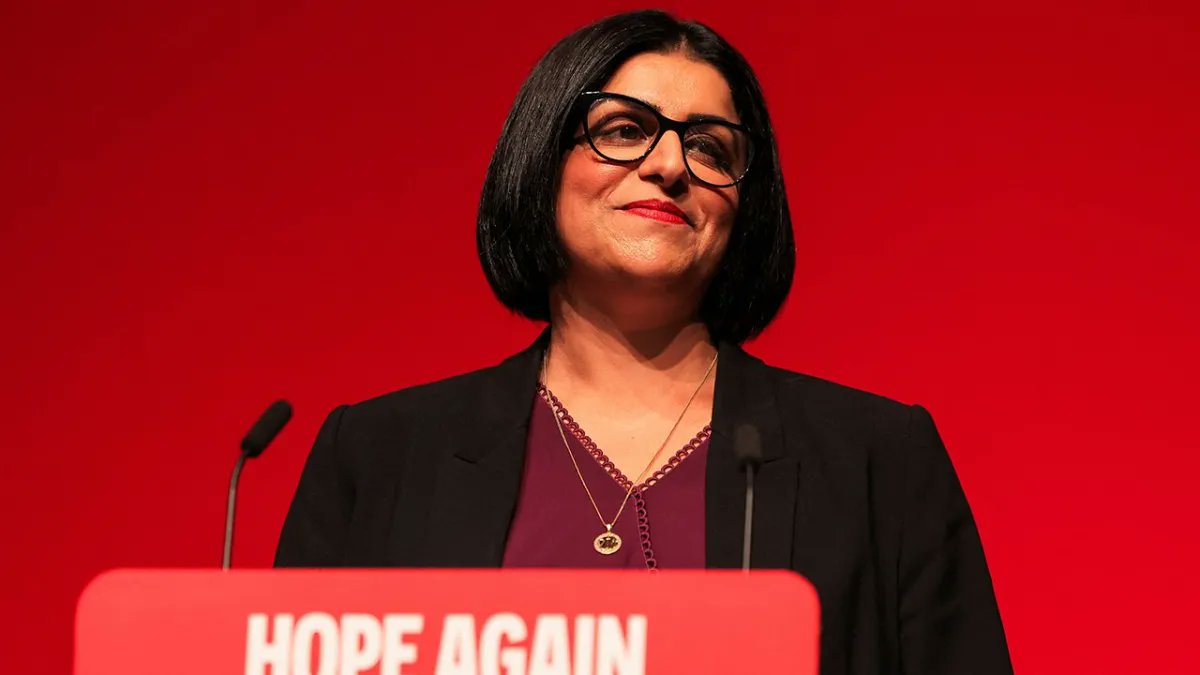 thetimes's tweet photo. The home secretary told the party conference she would re-examine her plans, which are opposed by more than 100 MPs, trade unions and Angela Rayner https://t.co/oD4VvHwf1L https://t.co/ZFjpYcozL8