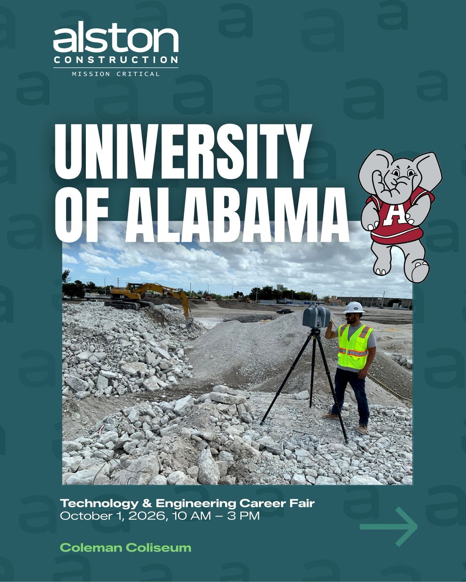 alstonconstruct's tweet photo. Alston is on the road this week for four career fairs! 🚧
📍 Arizona State University, Tempe, AZ
📍 Murray State University, Murray, KY
📍 Kennesaw State University, Marietta, GA
📍 University of Alabama, Tuscaloosa, AL

Stop by and meet the team! #BuildYourCareer #GrowWithUs https://t.co/4aS9Hv2u23