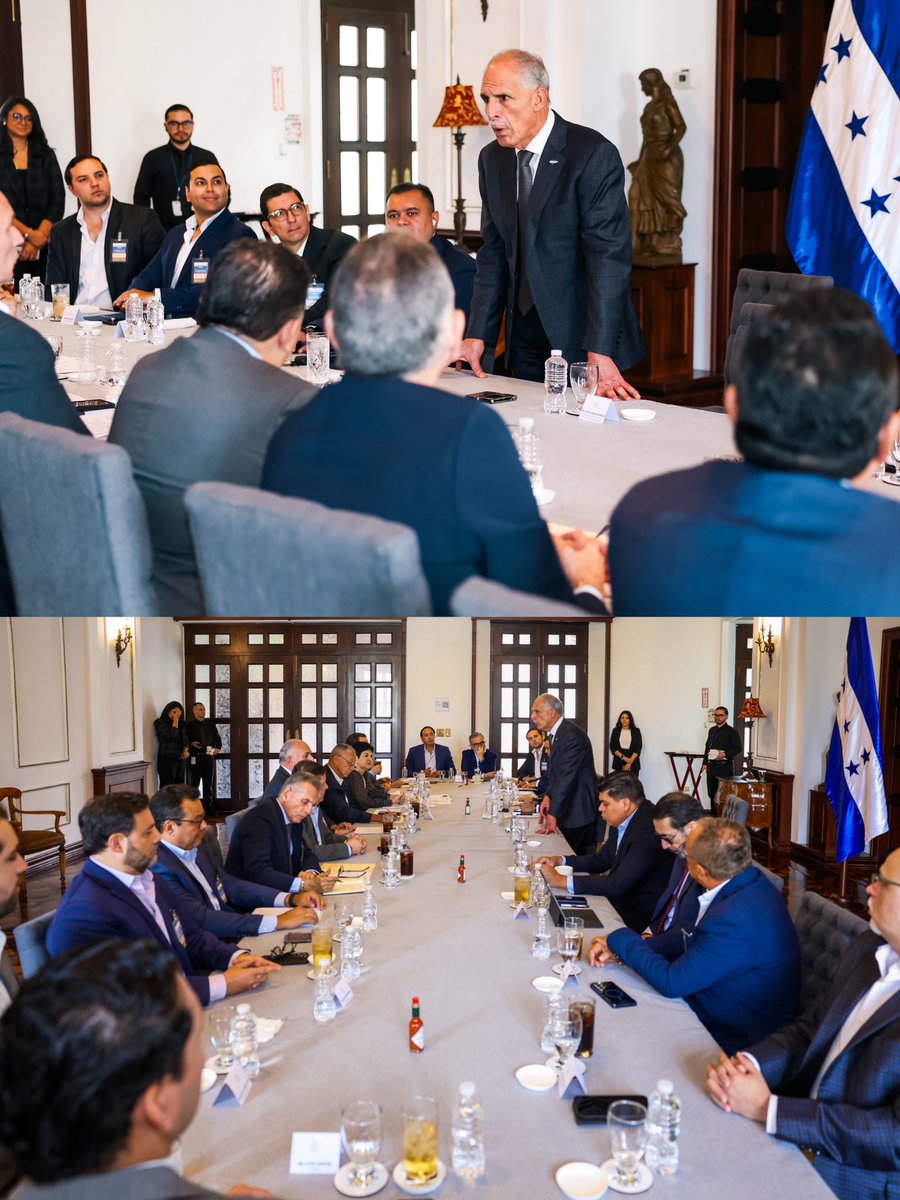 hnpresidencia's tweet photo. En reunión en Casa Presidencial, el Gobierno del presidente Nasry Asfura  y la Asociación Hondureña de Agroindustriales (Ashda) definieron acciones para fortalecer el Banhprovi, estabilizar precios de combustibles y dar seguimiento a la seguridad jurídica del sector. https://t.co/NZYgKiKSbe