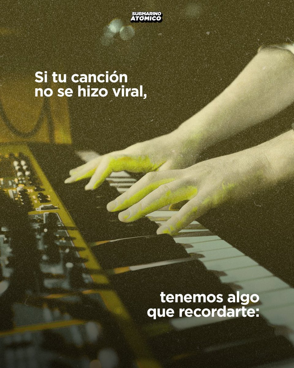 submarinoatomic's tweet photo. ¿Qué tiene que pasar con tu tema para sentir que “le fue bien”? 🏆✨

Medir el crecimiento de tus canciones con los números de otrxs solo va a generar que te desmotives en el camino.

Te compartimos algunas formas de empezar a mirar tu progreso con otros ojos. https://t.co/7Rt8oh63pX