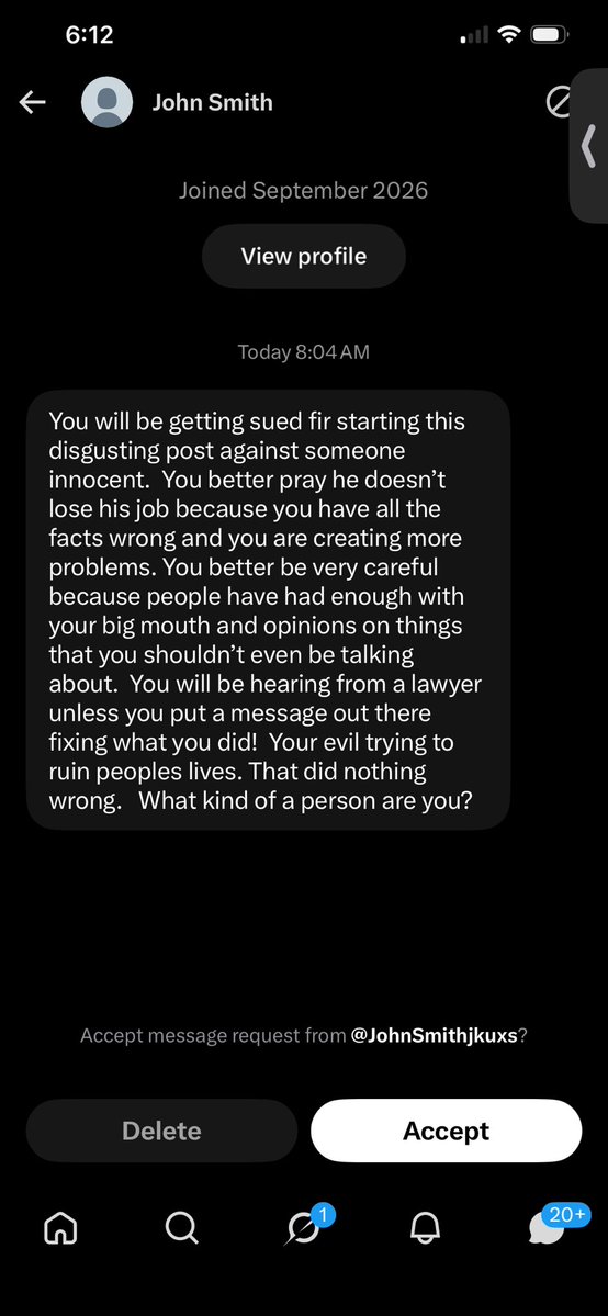emkenobi's tweet photo. This account threatening to sue me was just created this month after I started posting about the Cornell students who drugged and raped a girl. Surely that’s just a coincidence and they aren’t trying to protect them 🤔 https://t.co/KdmrRqbmeg